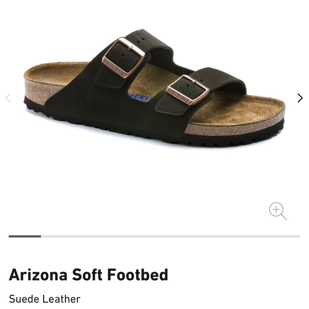 Birkenstock two strap black suede leather, size- 39 US8